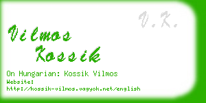 vilmos kossik business card